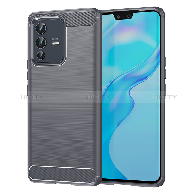 Coque Silicone Housse Etui Gel Line MF1 pour Vivo V23 Pro 5G Gris Plus