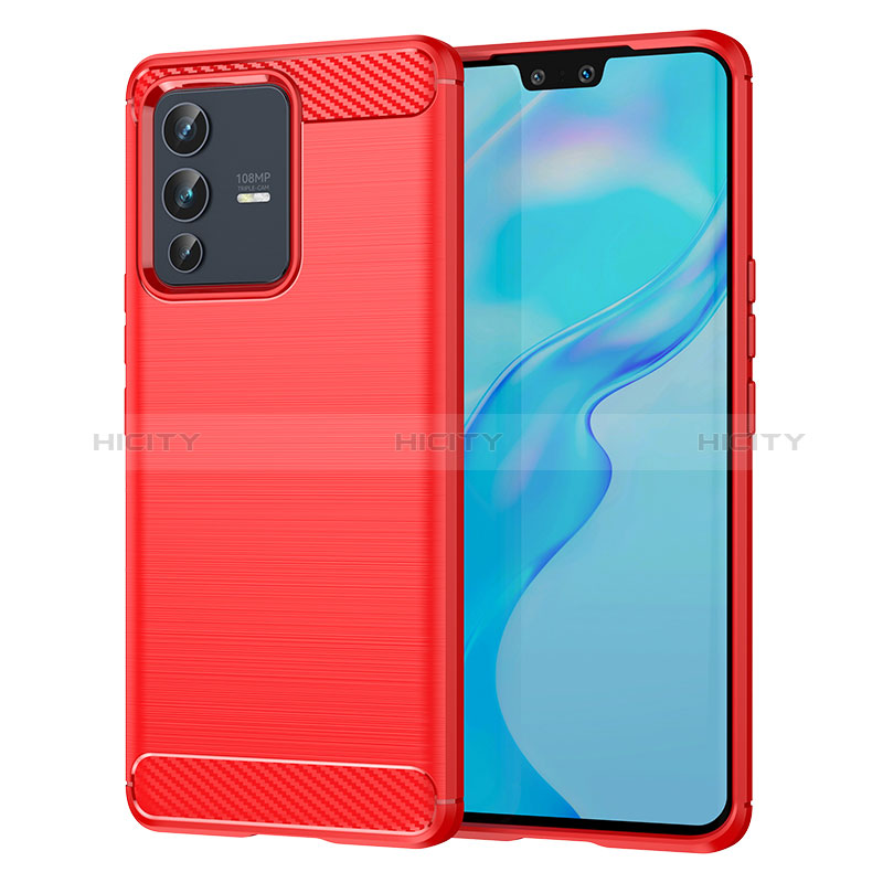 Coque Silicone Housse Etui Gel Line MF1 pour Vivo V23 Pro 5G Rouge Plus