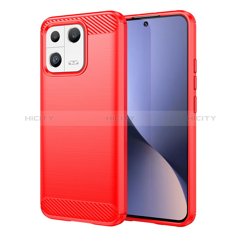 Coque Silicone Housse Etui Gel Line MF1 pour Xiaomi Mi 13 5G Rouge Plus