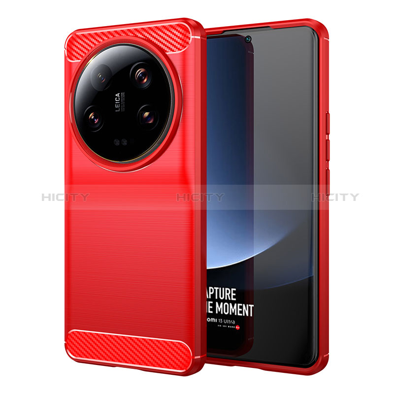 Coque Silicone Housse Etui Gel Line MF1 pour Xiaomi Mi 13 Ultra 5G Rouge Plus