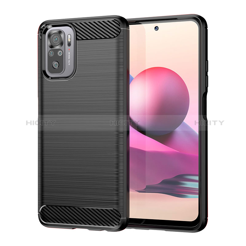 Coque Silicone Housse Etui Gel Line MF1 pour Xiaomi Redmi Note 10 4G Noir Plus