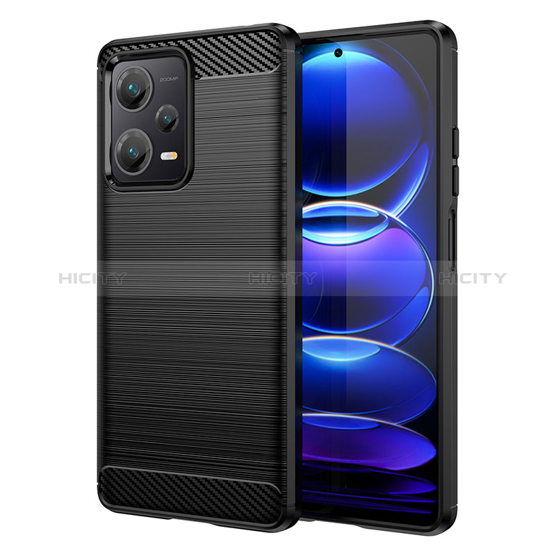 Coque Silicone Housse Etui Gel Line MF1 pour Xiaomi Redmi Note 12 Pro+ Plus 5G Noir Plus