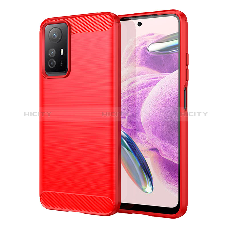 Coque Silicone Housse Etui Gel Line MF1 pour Xiaomi Redmi Note 12S Rouge Plus