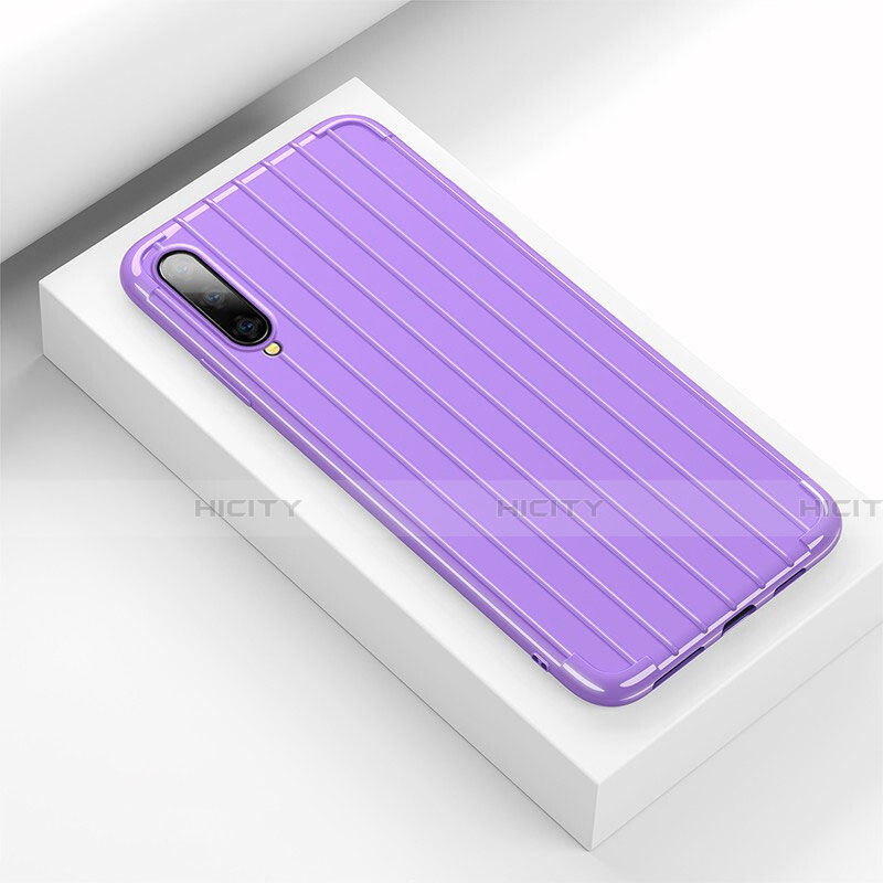 Coque Silicone Housse Etui Gel Line pour Huawei Honor 9X Pro Violet Plus