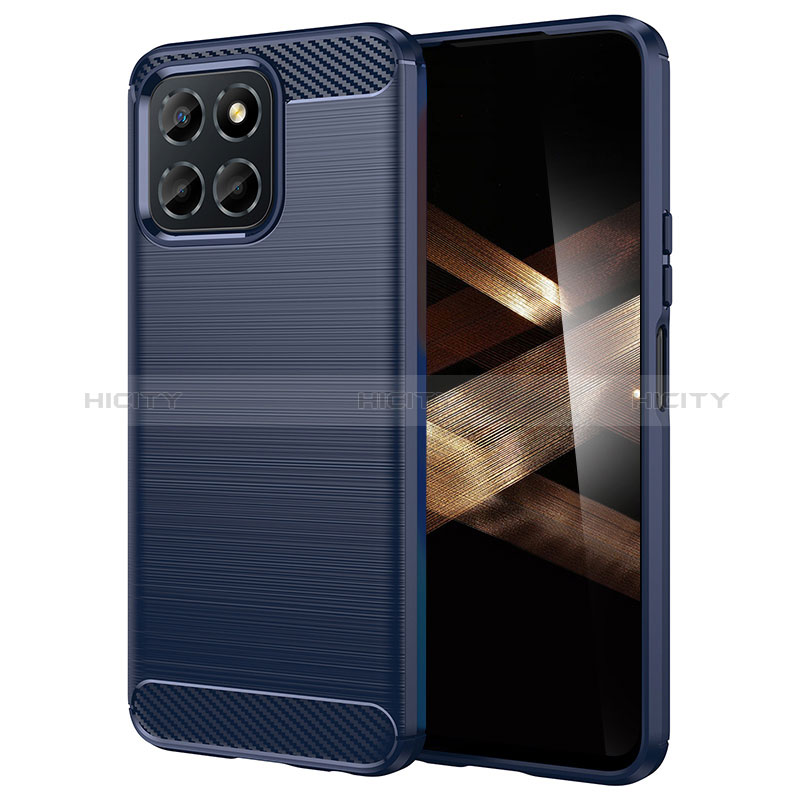 Coque Silicone Housse Etui Gel Line pour Huawei Honor X8b Bleu Plus