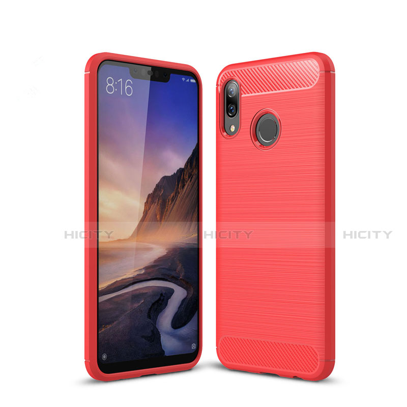 Coque Silicone Housse Etui Gel Line pour Huawei P20 Lite Rouge Plus