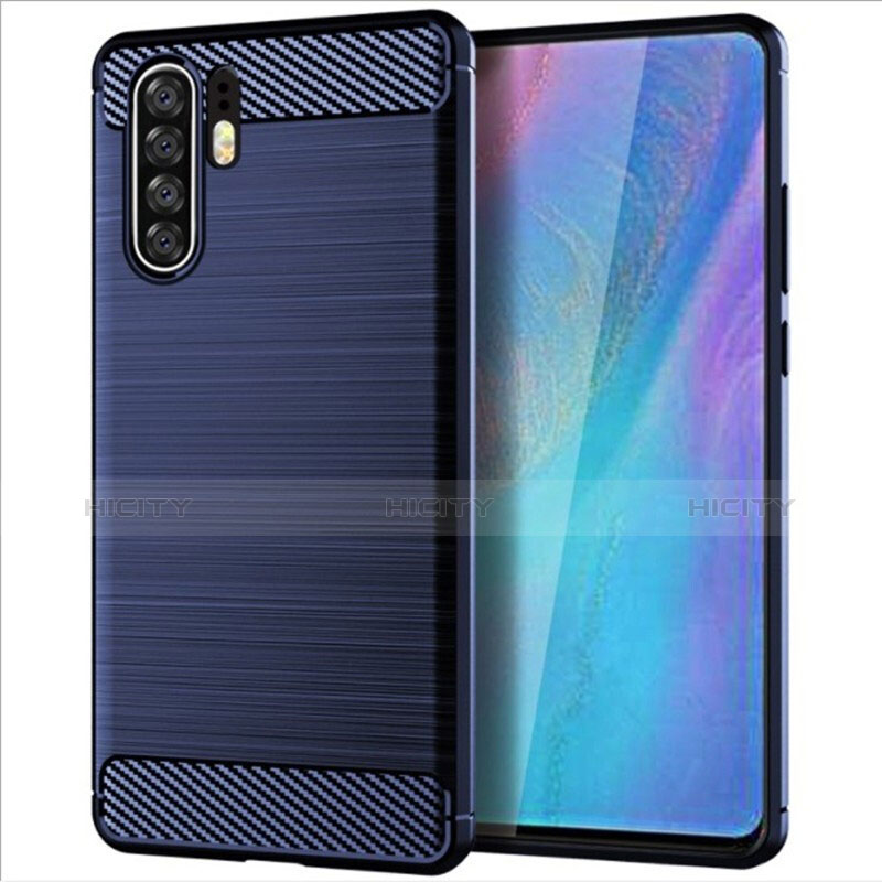 Coque Silicone Housse Etui Gel Line pour Huawei P30 Pro New Edition Bleu Plus