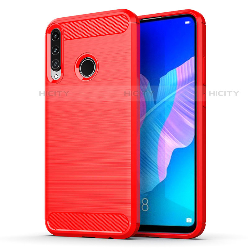 Coque Silicone Housse Etui Gel Line pour Huawei Y7p Rouge Plus