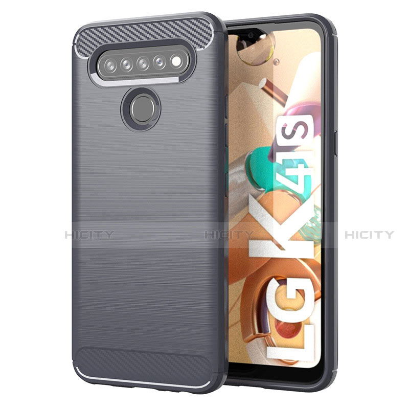 Coque Silicone Housse Etui Gel Line pour LG K41S Gris Plus