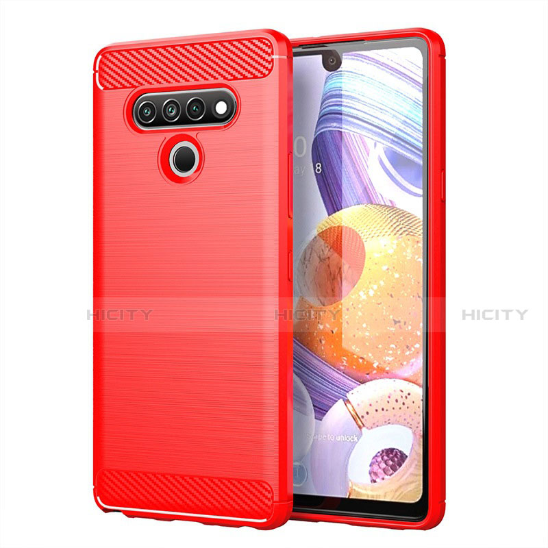 Coque Silicone Housse Etui Gel Line pour LG Stylo 6 Rouge Plus