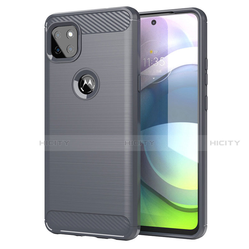 Coque Silicone Housse Etui Gel Line pour Motorola Moto G 5G Gris Plus