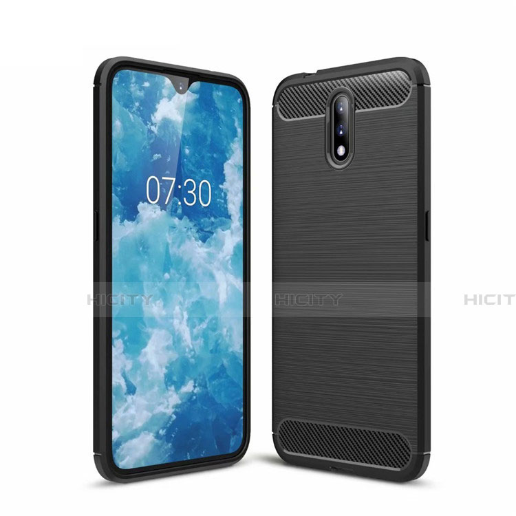 Coque Silicone Housse Etui Gel Line pour Nokia 2.3 Noir Plus