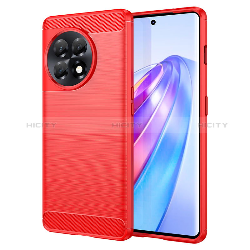 Coque Silicone Housse Etui Gel Line pour OnePlus Ace 2 5G Rouge Plus