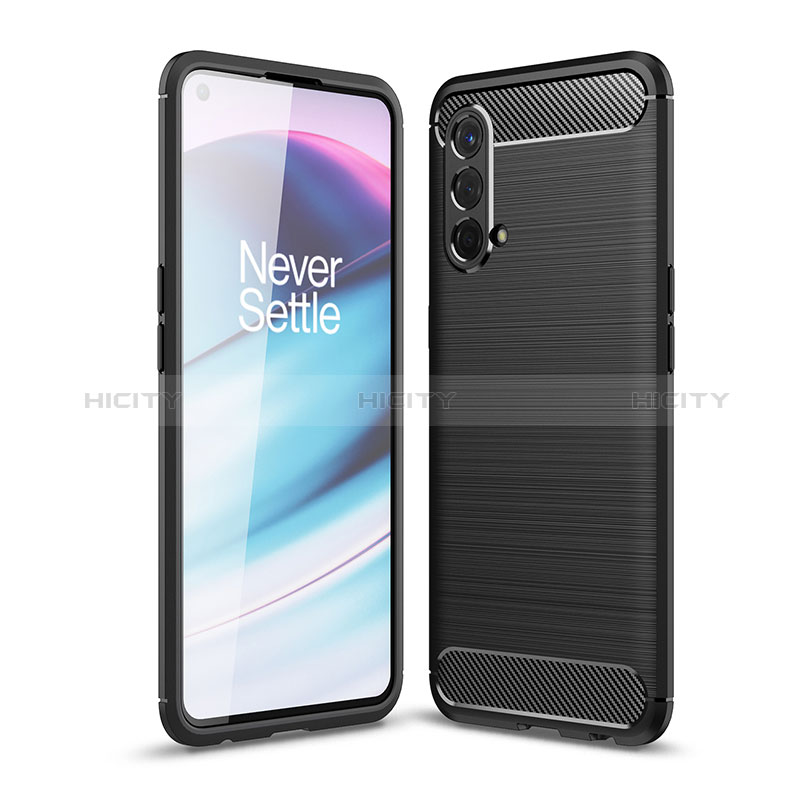 Coque Silicone Housse Etui Gel Line pour OnePlus Nord CE 5G Noir Plus