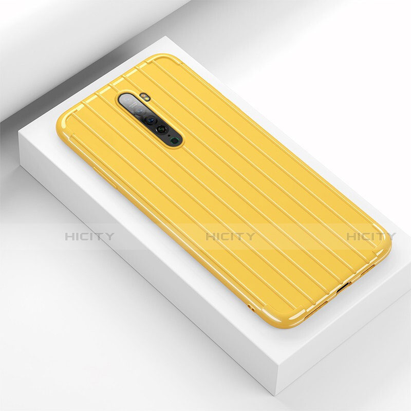 Coque Silicone Housse Etui Gel Line pour Oppo Reno2 Jaune Plus