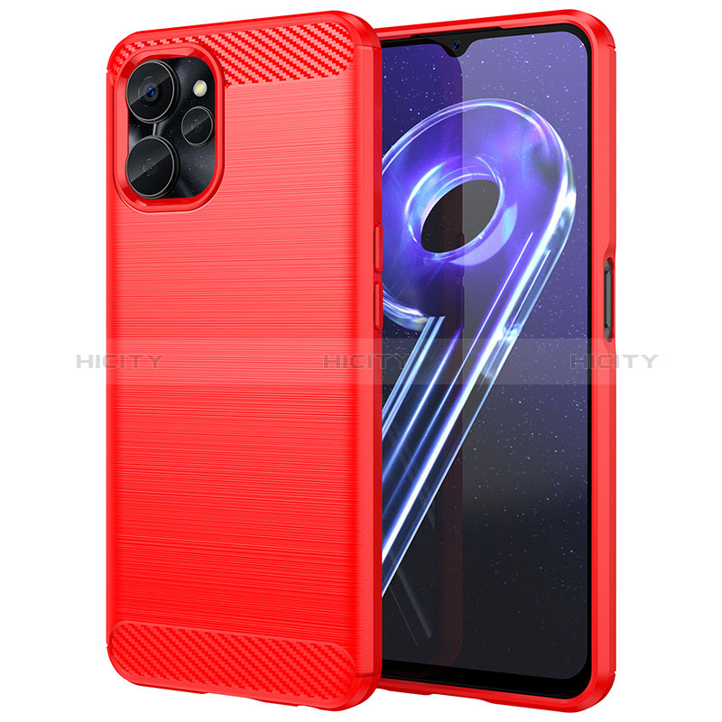 Coque Silicone Housse Etui Gel Line pour Realme 10 5G Rouge Plus