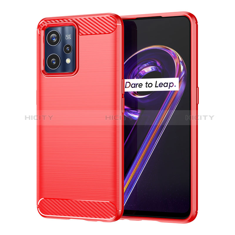 Coque Silicone Housse Etui Gel Line pour Realme 9 4G Rouge Plus