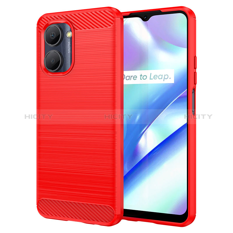 Coque Silicone Housse Etui Gel Line pour Realme C33 (2023) Rouge Plus