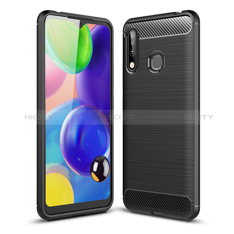 Coque Silicone Housse Etui Gel Line pour Samsung Galaxy A70E Noir Plus