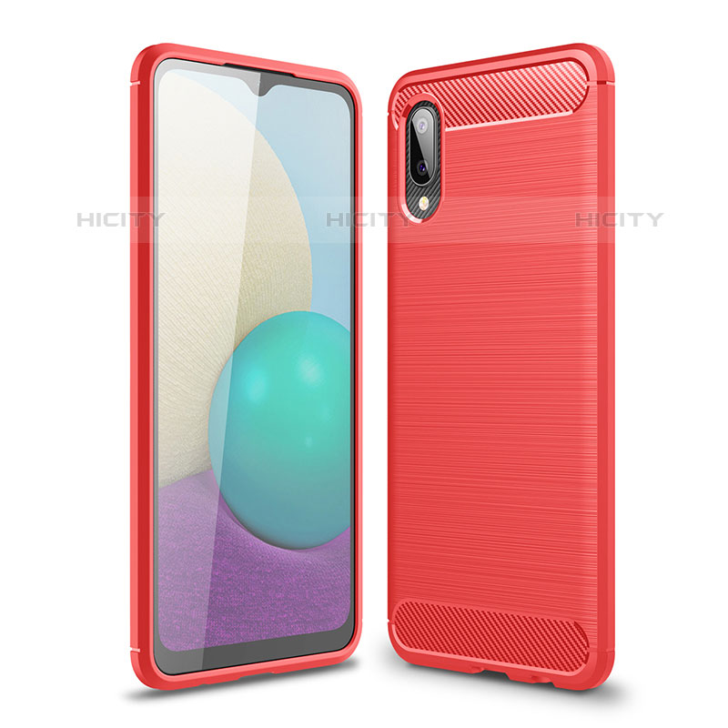 Coque Silicone Housse Etui Gel Line pour Samsung Galaxy M02 Rouge Plus