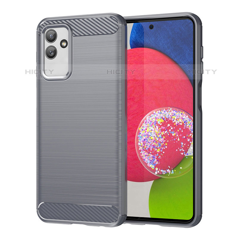 Coque Silicone Housse Etui Gel Line pour Samsung Galaxy M13 5G Gris Plus