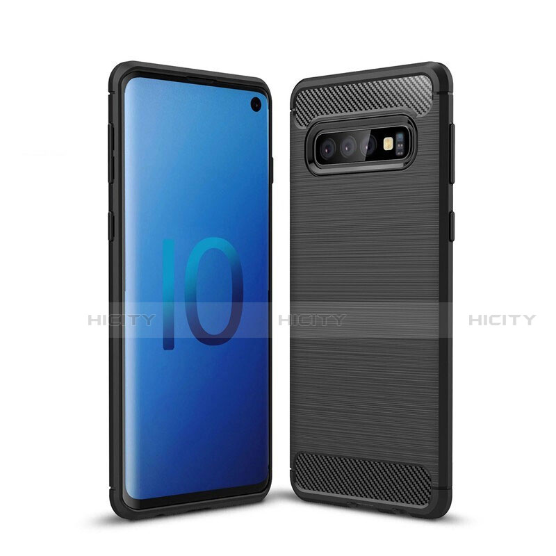 Coque Silicone Housse Etui Gel Line pour Samsung Galaxy S10 5G Noir Plus