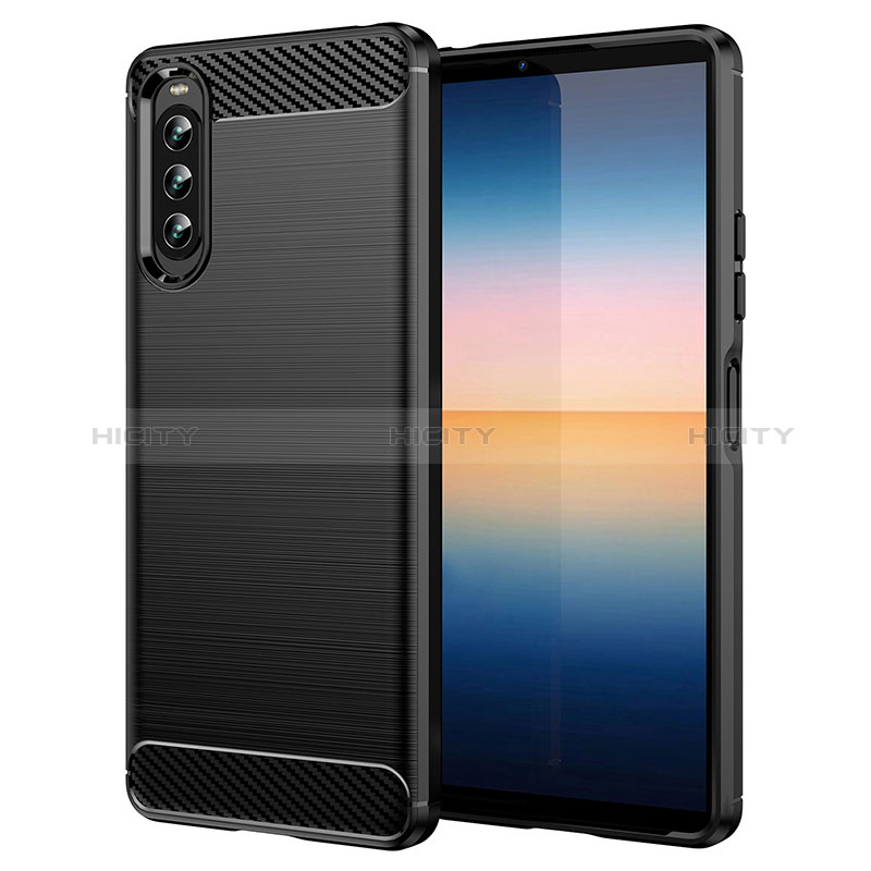 Coque Silicone Housse Etui Gel Line pour Sony Xperia 10 V Noir Plus