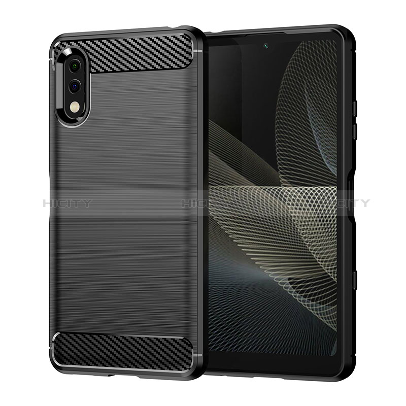 Coque Silicone Housse Etui Gel Line pour Sony Xperia Ace II SO-41B Noir Plus