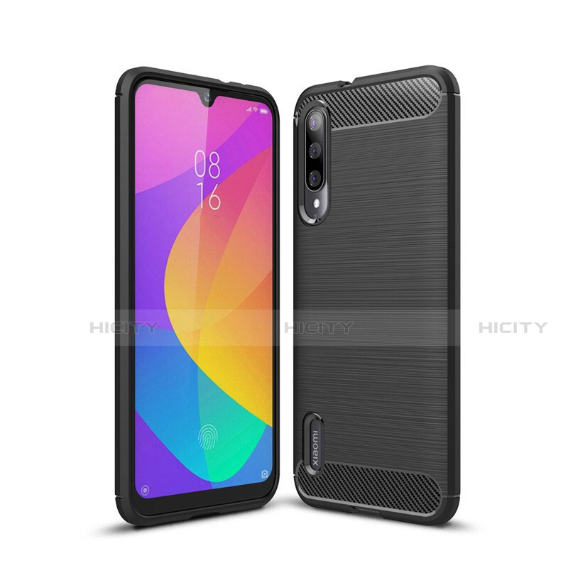 Coque Silicone Housse Etui Gel Line pour Xiaomi Mi A3 Noir Plus