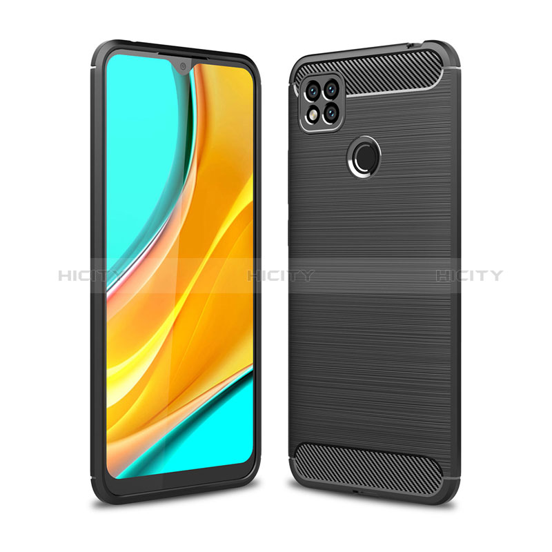 Coque Silicone Housse Etui Gel Line pour Xiaomi POCO C3 Noir Plus