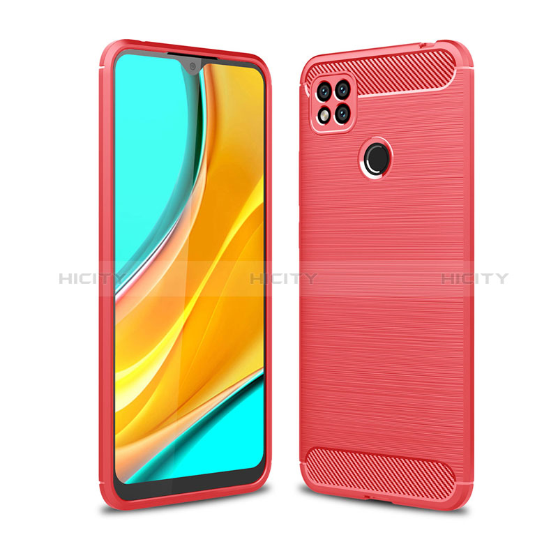 Coque Silicone Housse Etui Gel Line pour Xiaomi POCO C31 Rouge Plus