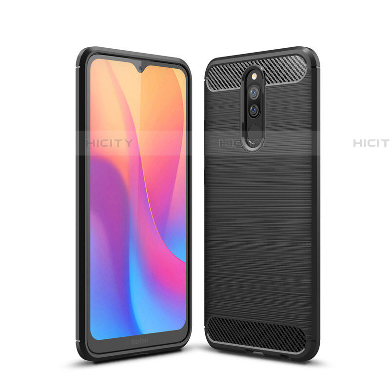 Coque Silicone Housse Etui Gel Line pour Xiaomi Redmi 8 Noir Plus