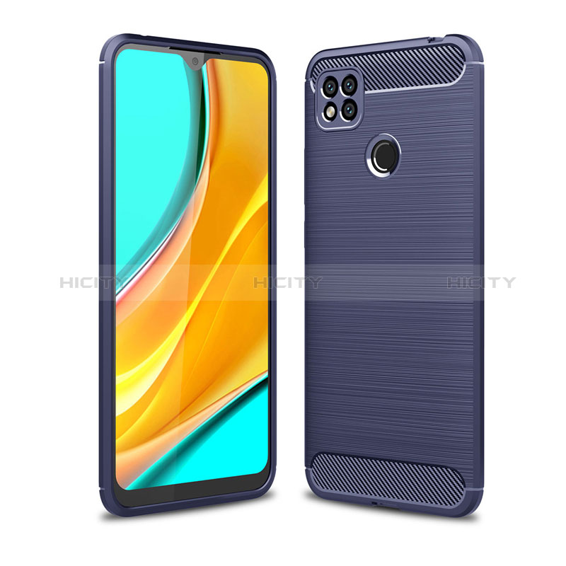 Coque Silicone Housse Etui Gel Line pour Xiaomi Redmi 9 Activ Bleu Plus