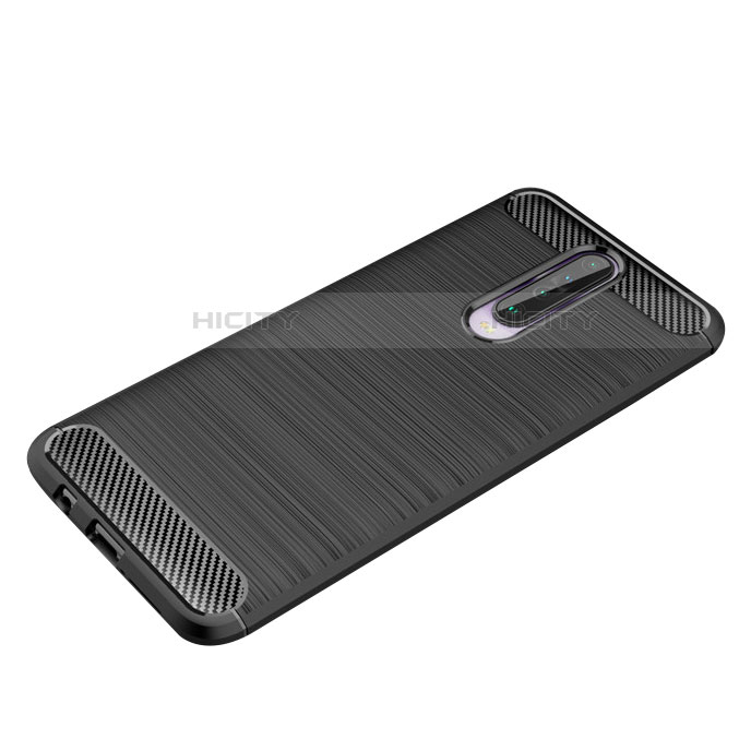 Coque Silicone Housse Etui Gel Line pour Xiaomi Redmi K30 5G Noir Plus