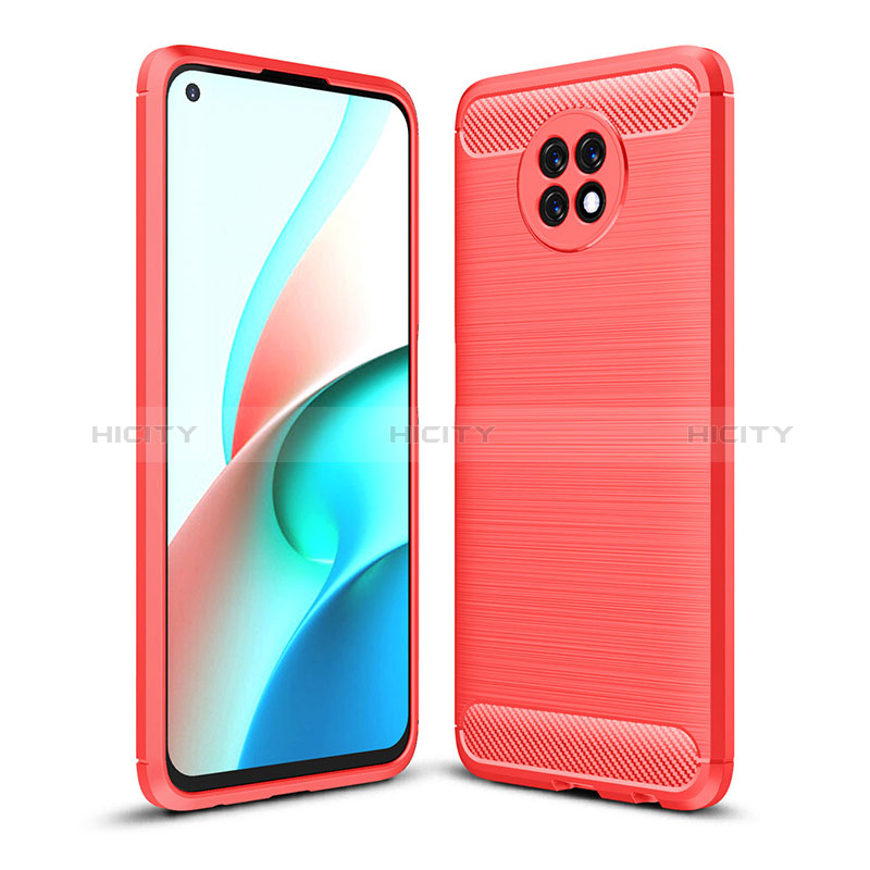 Coque Silicone Housse Etui Gel Line pour Xiaomi Redmi Note 9 5G Rouge Plus