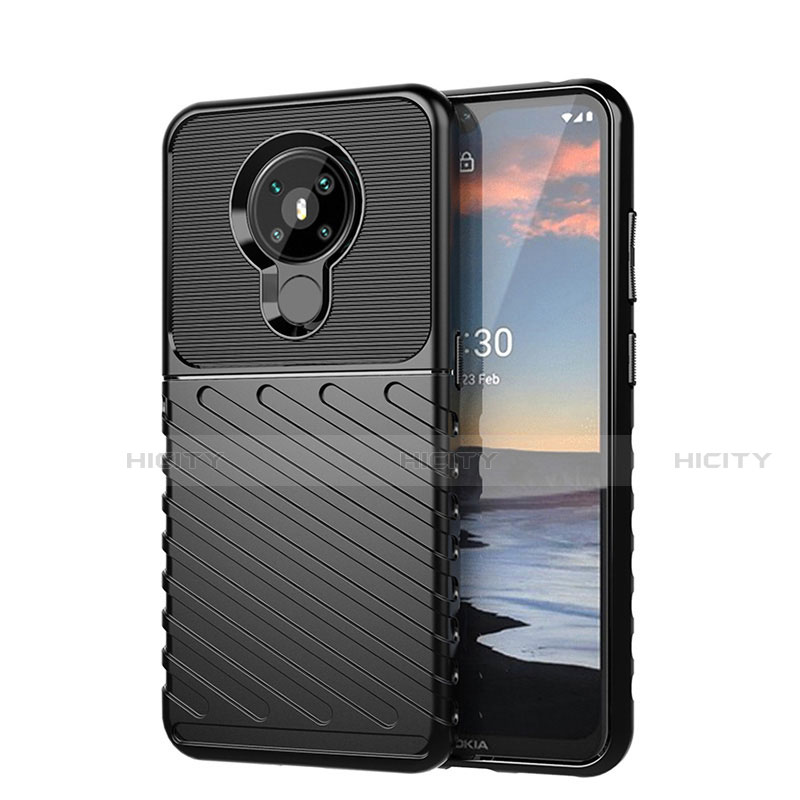 Coque Silicone Housse Etui Gel Line S01 pour Nokia 5.3 Noir Plus