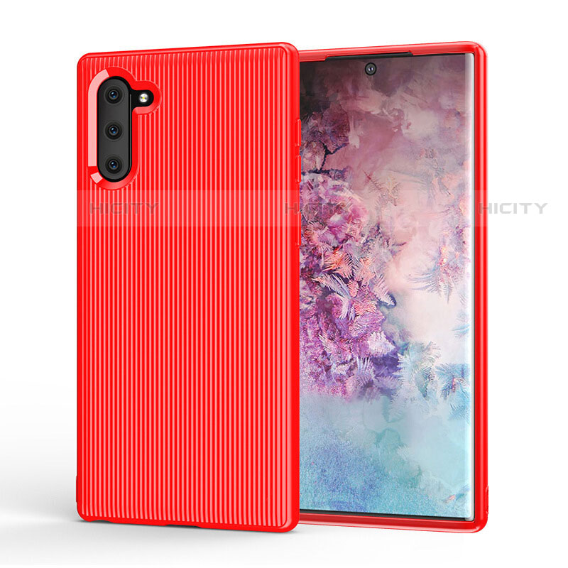 Coque Silicone Housse Etui Gel Line S01 pour Samsung Galaxy Note 10 5G Rouge Plus