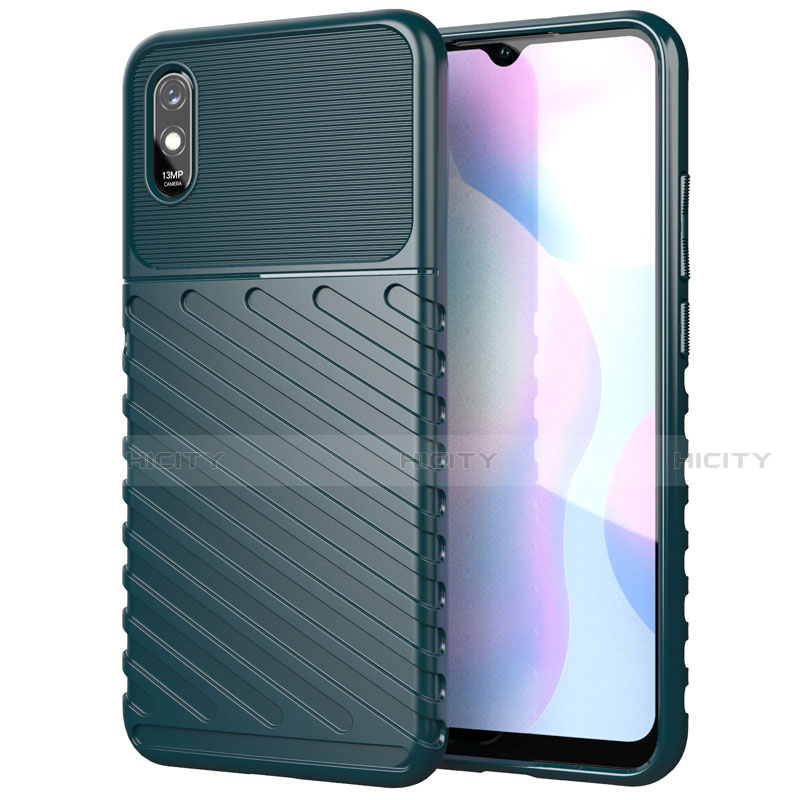 Coque Silicone Housse Etui Gel Line S01 pour Xiaomi Redmi 9AT Vert Plus