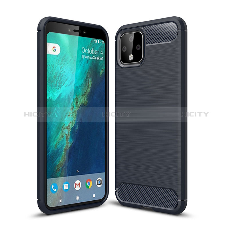 Coque Silicone Housse Etui Gel Line WL1 pour Google Pixel 4 XL Bleu Plus