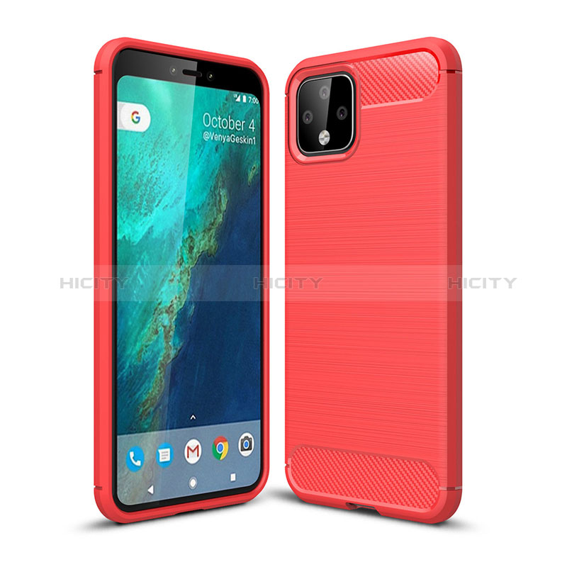 Coque Silicone Housse Etui Gel Line WL1 pour Google Pixel 4 XL Rouge Plus