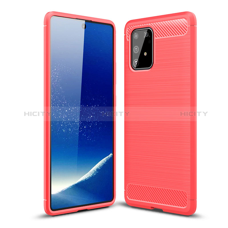 Coque Silicone Housse Etui Gel Line WL1 pour Samsung Galaxy A91 Rouge Plus