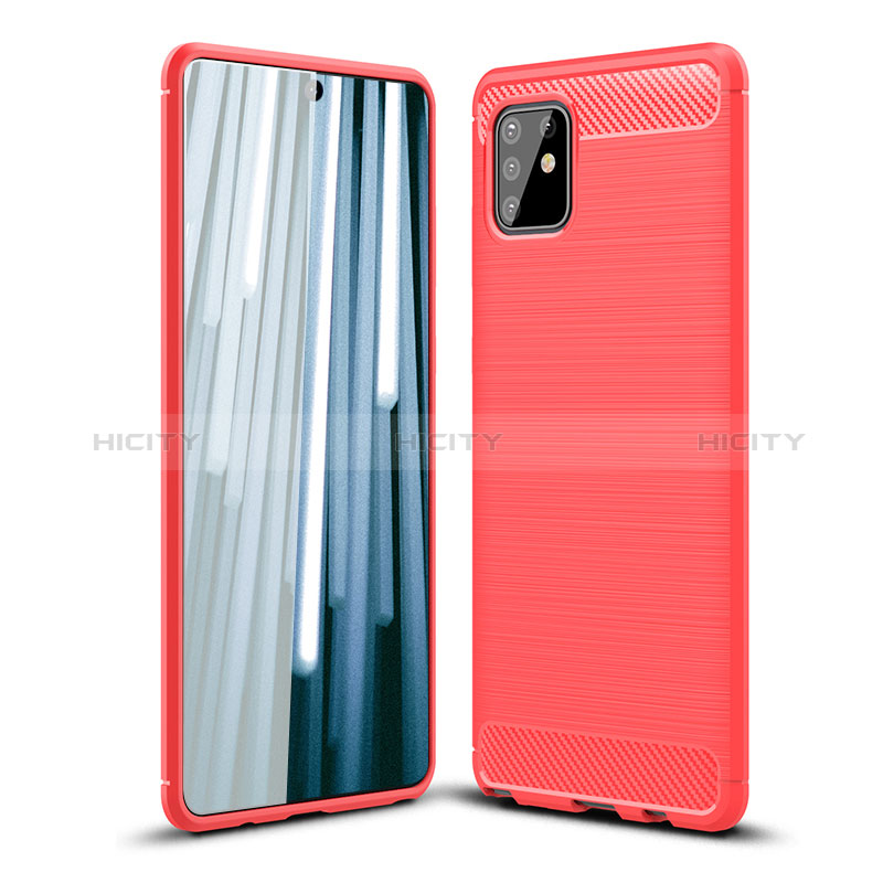 Coque Silicone Housse Etui Gel Line WL1 pour Samsung Galaxy M60s Rouge Plus