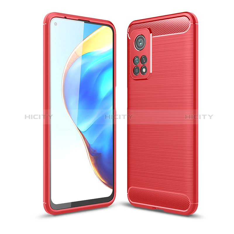 Coque Silicone Housse Etui Gel Line WL1 pour Xiaomi Mi 10T 5G Rouge Plus