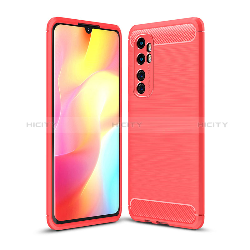 Coque Silicone Housse Etui Gel Line WL1 pour Xiaomi Mi Note 10 Lite Rouge Plus