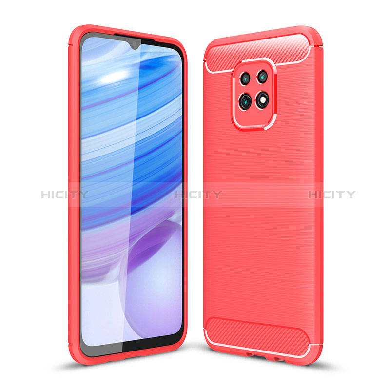 Coque Silicone Housse Etui Gel Line WL1 pour Xiaomi Redmi 10X Pro 5G Rouge Plus