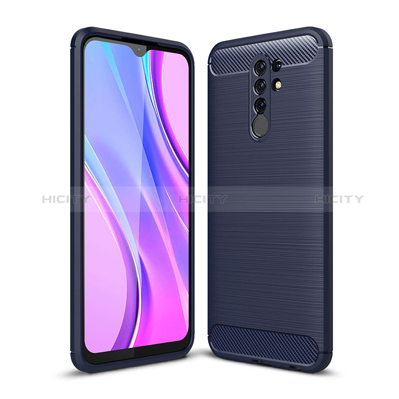 Coque Silicone Housse Etui Gel Line WL1 pour Xiaomi Redmi 9 Bleu Plus