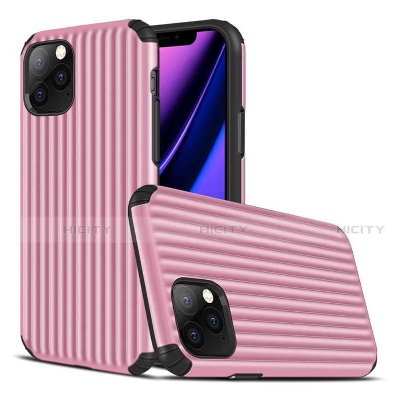 Coque Silicone Housse Etui Gel Line Z01 pour Apple iPhone 11 Pro Max Rose Plus