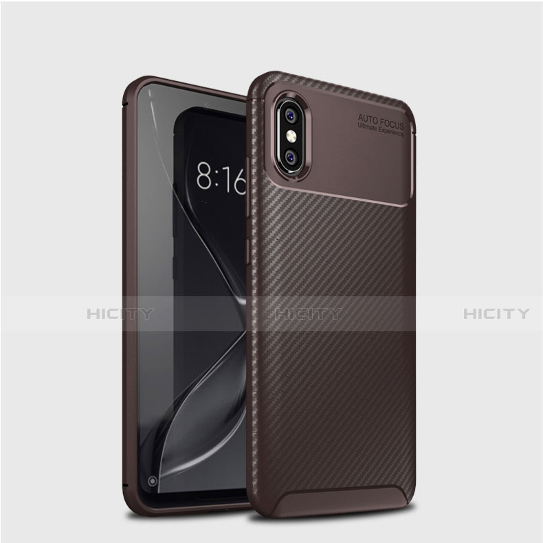 Coque Silicone Housse Etui Gel Serge A01 pour Xiaomi Mi 8 Marron Plus