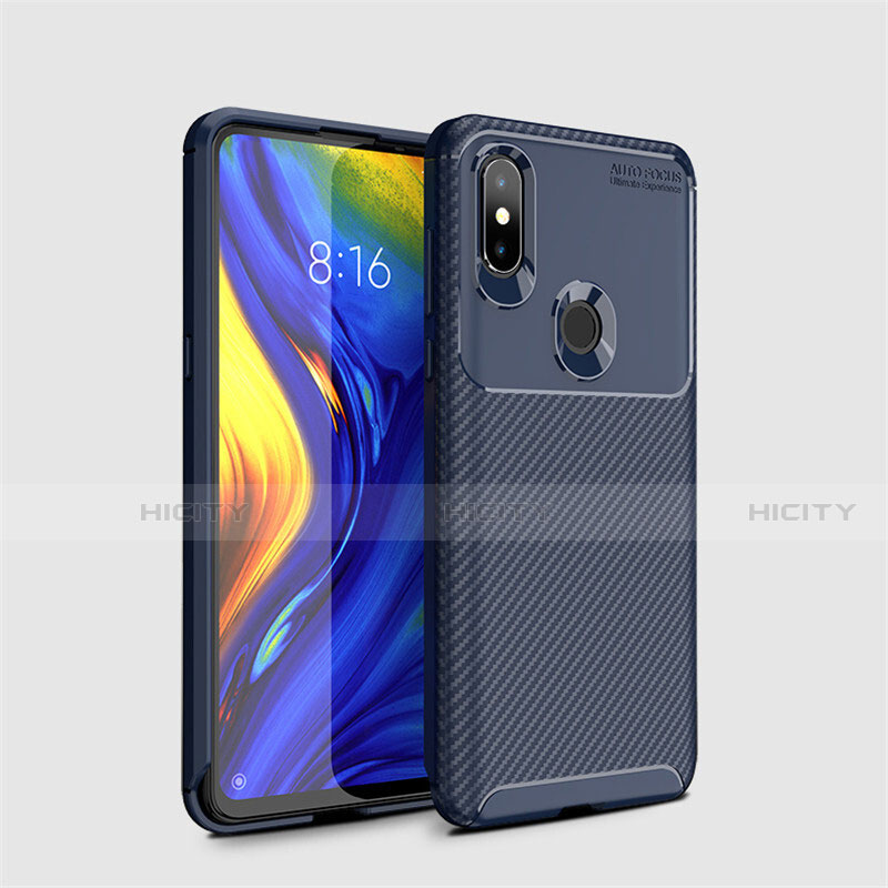 Coque Silicone Housse Etui Gel Serge A01 pour Xiaomi Mi Mix 3 Bleu Plus