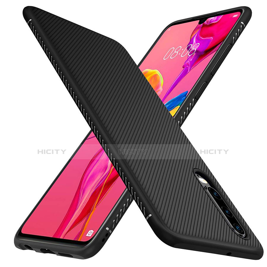 Coque Silicone Housse Etui Gel Serge G01 pour Huawei P30 Noir Plus